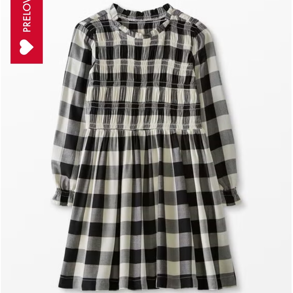 Hanna Andersson Black and White smocked dress